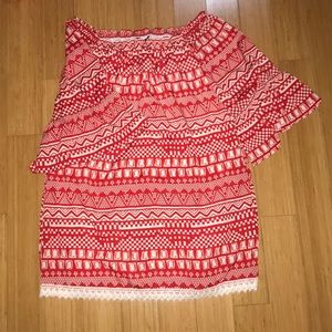 Basically Me 3/4 Sleeve Red & White Dress